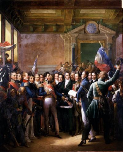 La Fayette Lecture de la déclaration des députés proclamant le duc d\'Orléans, lieutenant général du royaume.JPG