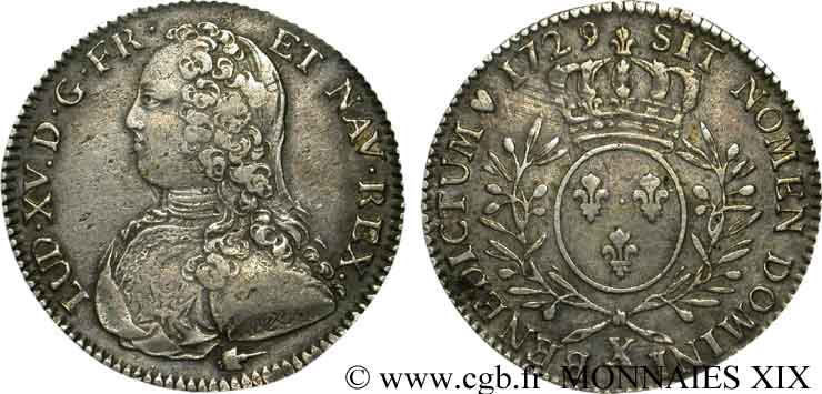 Louis XV, Demi-écu, Sit nomen Domini benedictum, 1729.jpg